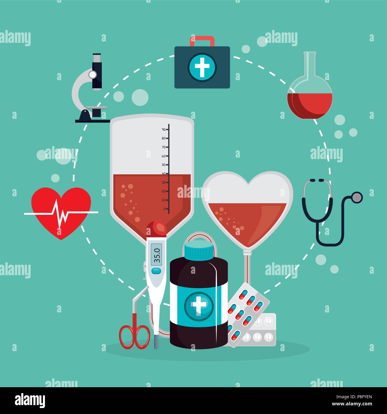 medical healthcare with set icons Stock Vector Image & Art - Alamy