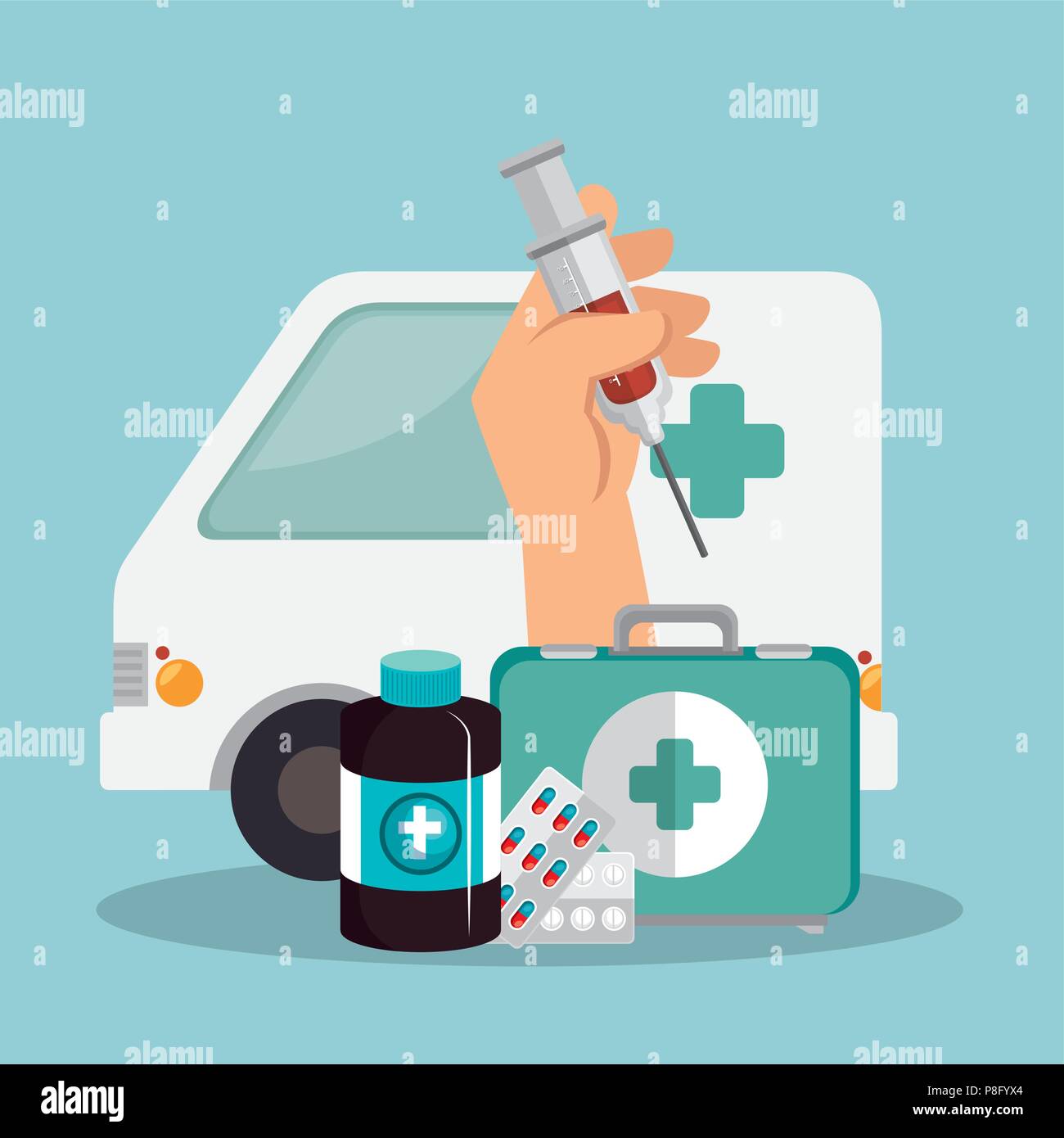 medical healthcare with set icons Stock Vector Image & Art - Alamy