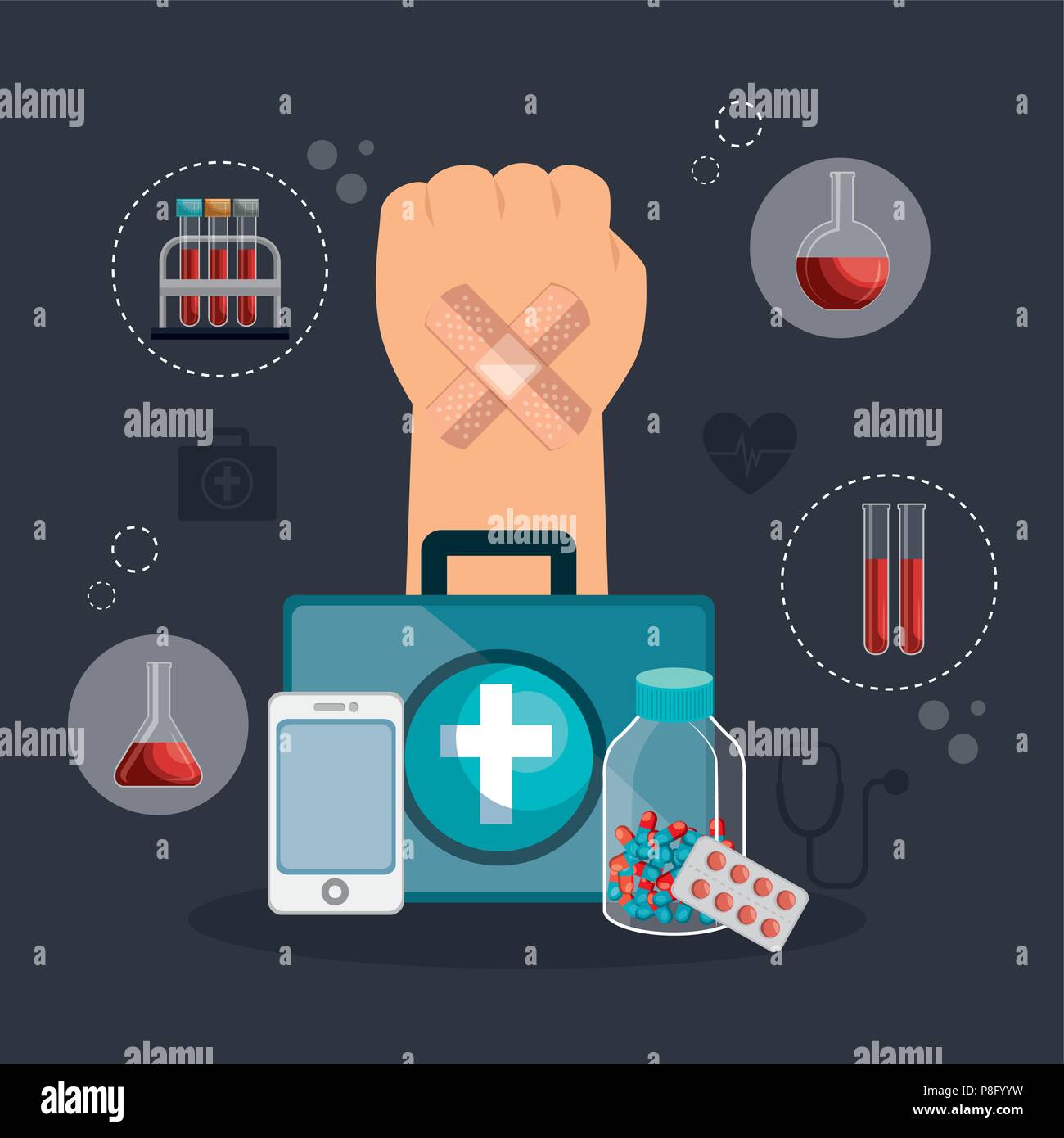 medical healthcare with set icons Stock Vector Image & Art - Alamy