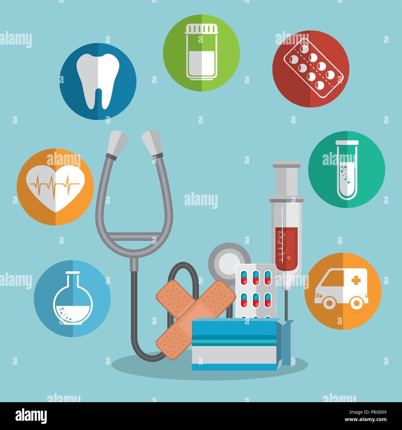 medical healthcare with set icons Stock Vector Image & Art - Alamy