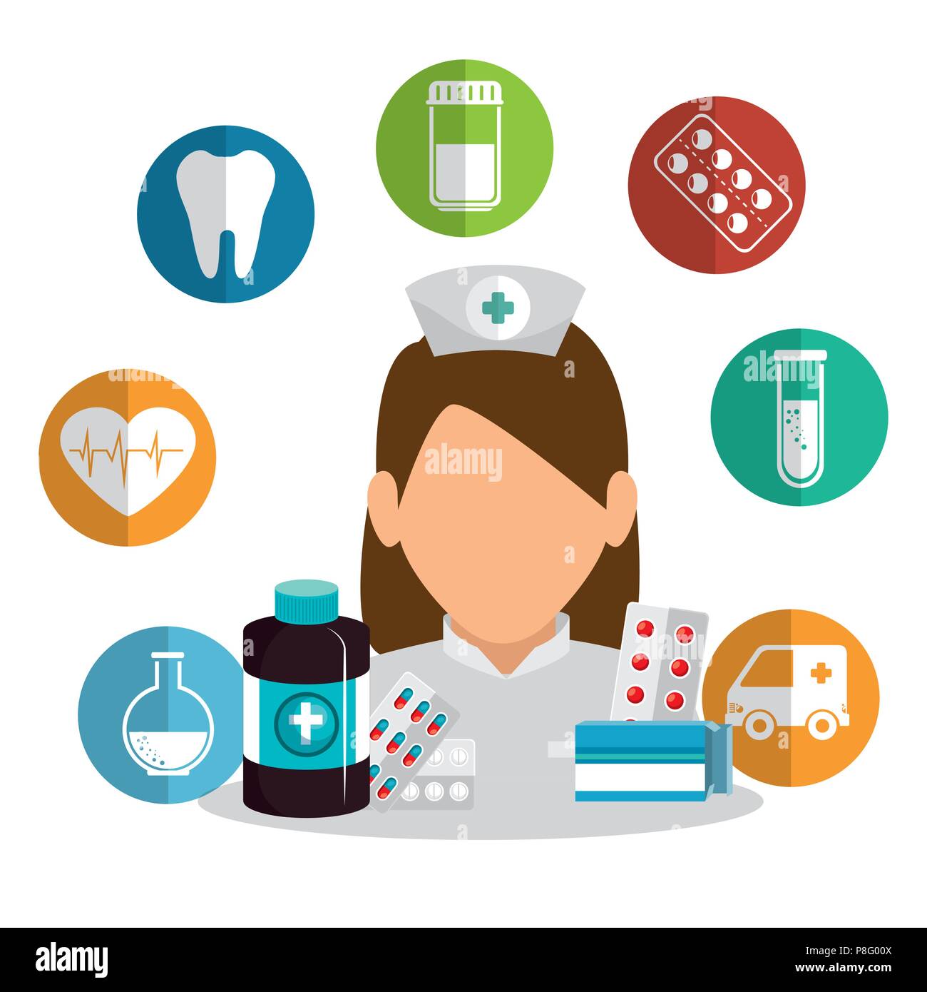 nurse with medical equipment Stock Vector Image & Art - Alamy