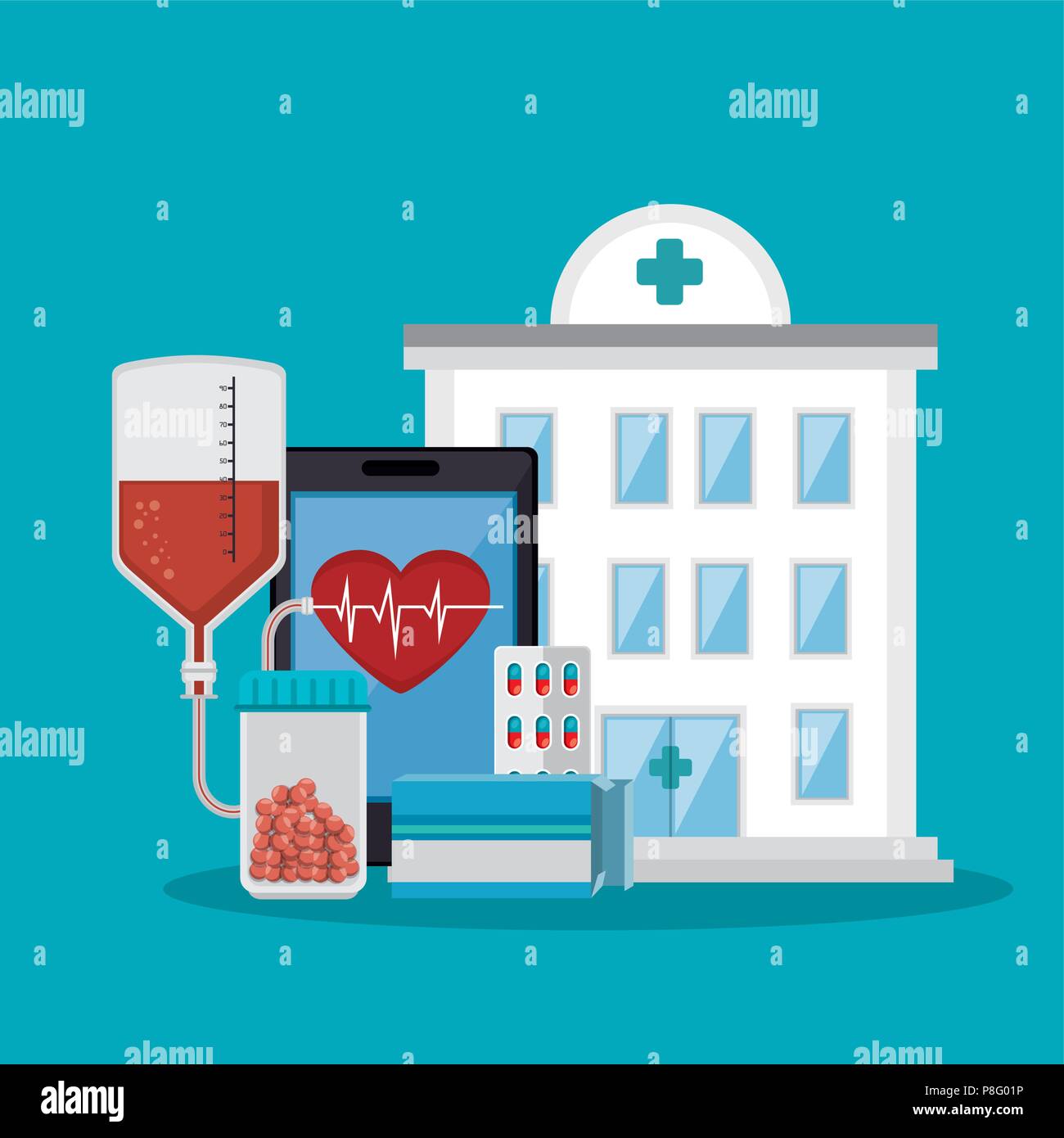 medical healthcare with set icons Stock Vector Image & Art - Alamy