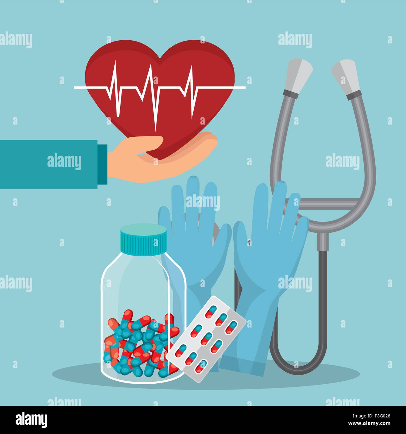 medical healthcare with set icons Stock Vector Image & Art - Alamy