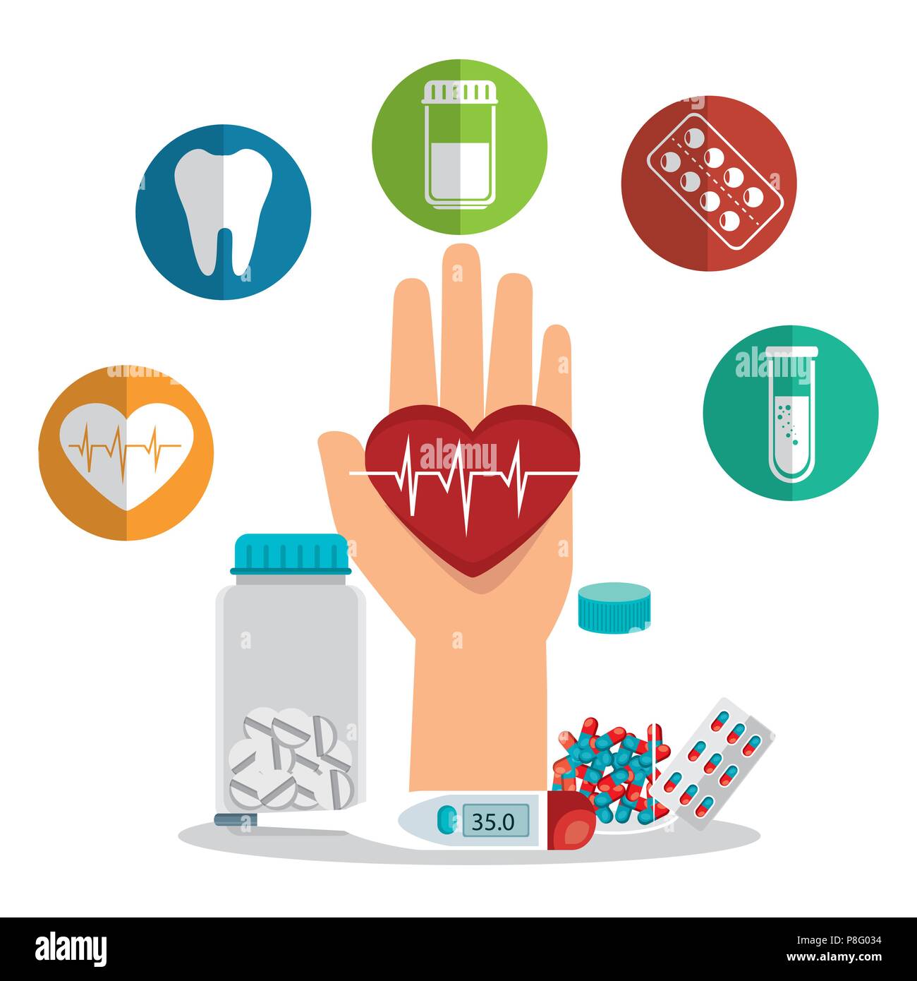 medical healthcare with set icons Stock Vector Image & Art - Alamy