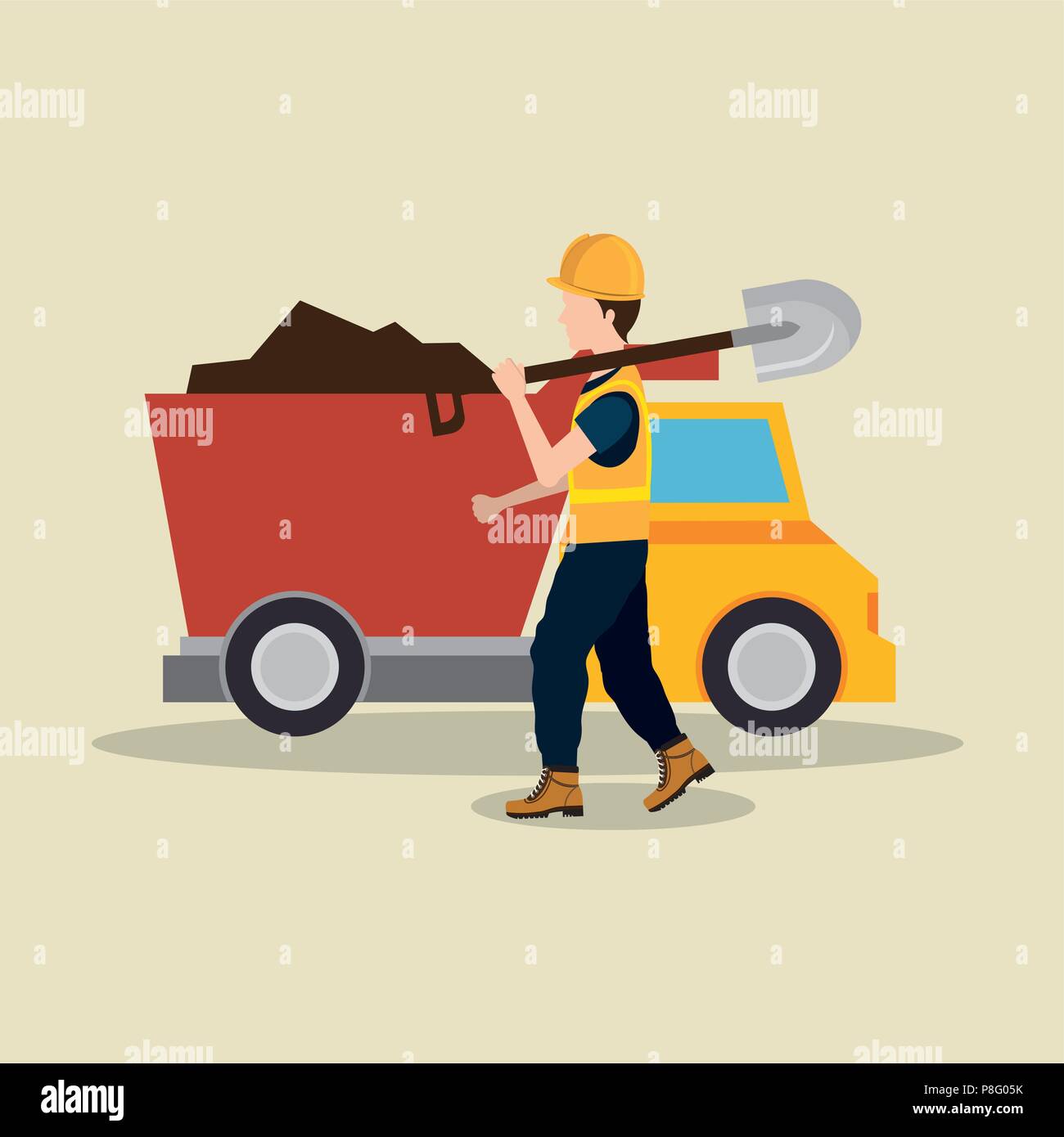 construction worker with under construction icons Stock Vector Image ...