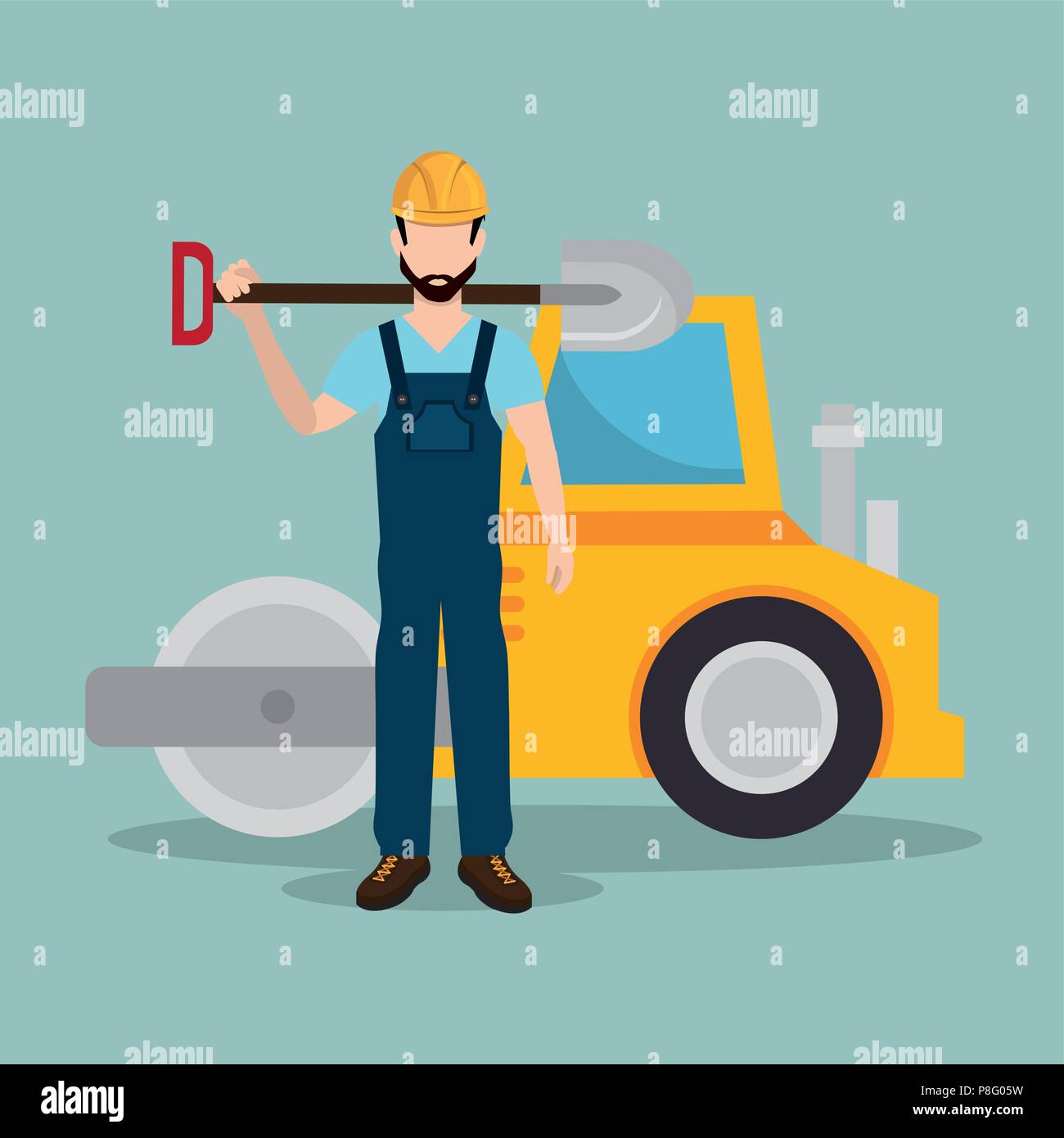 construction worker with under construction icons Stock Vector Image ...