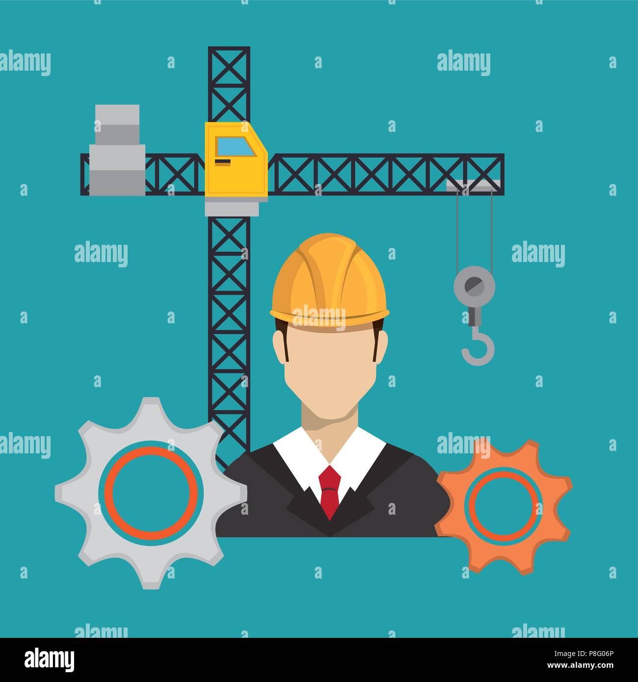 construction worker with under construction icons Stock Vector Image ...