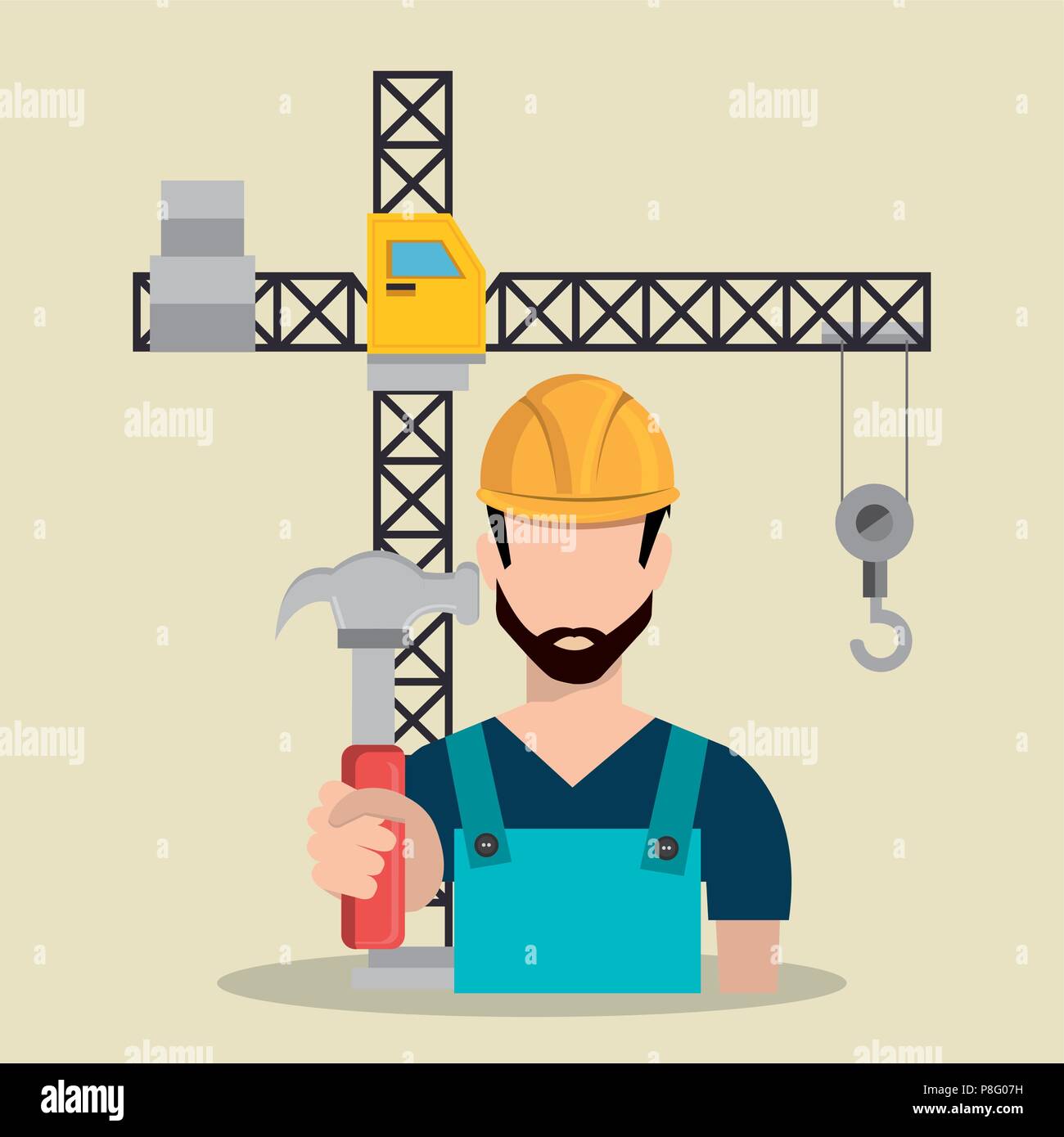 construction worker with under construction icons Stock Vector Image ...