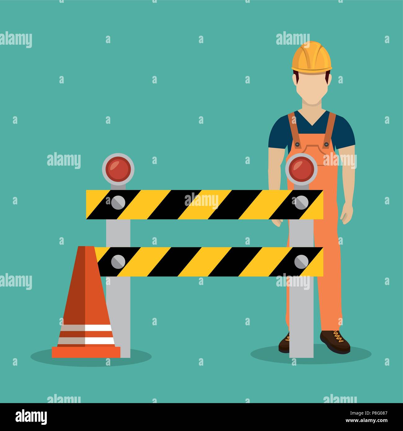 construction worker with under construction icons Stock Vector Image ...