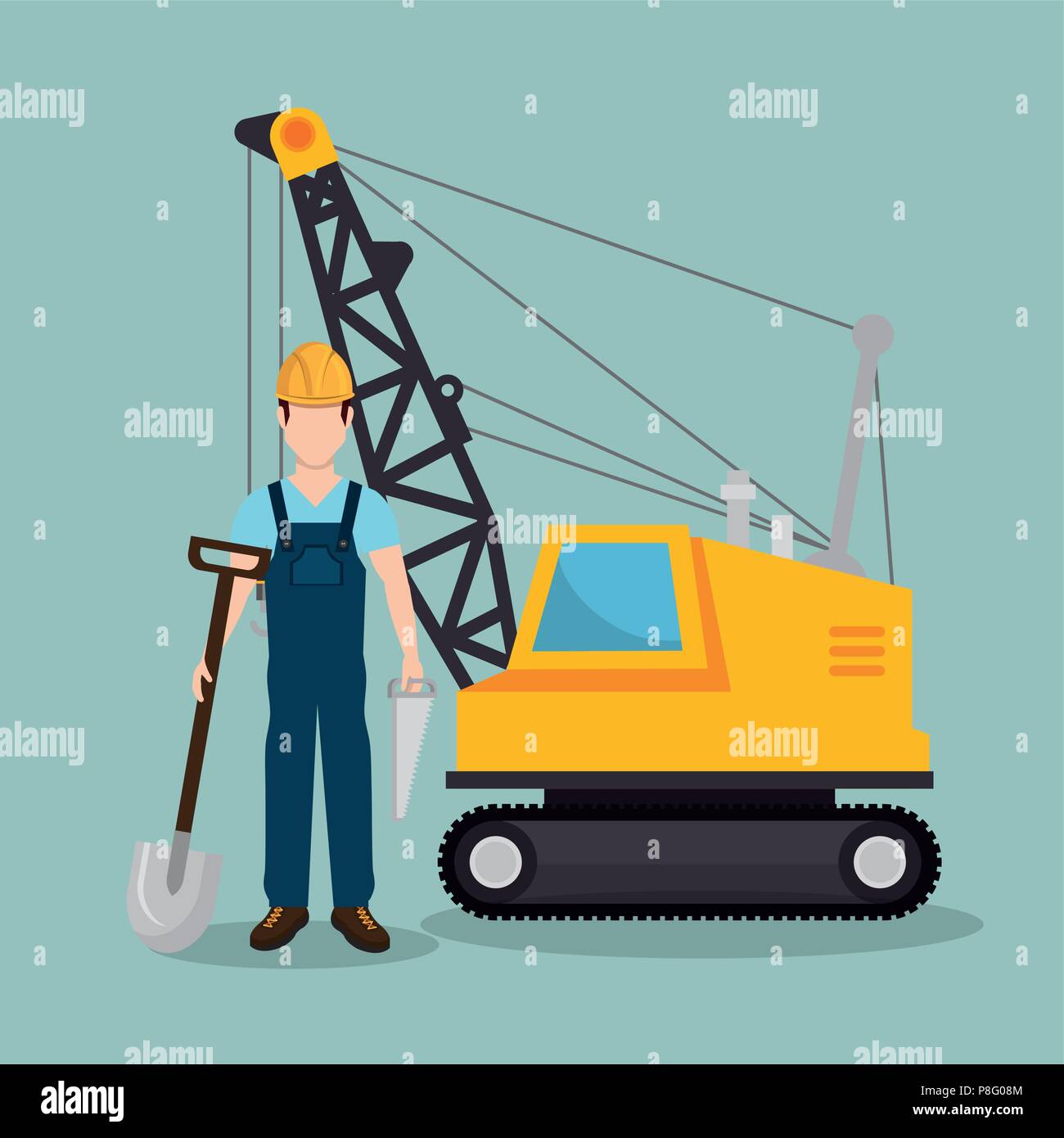 construction worker with under construction icons Stock Vector Image ...