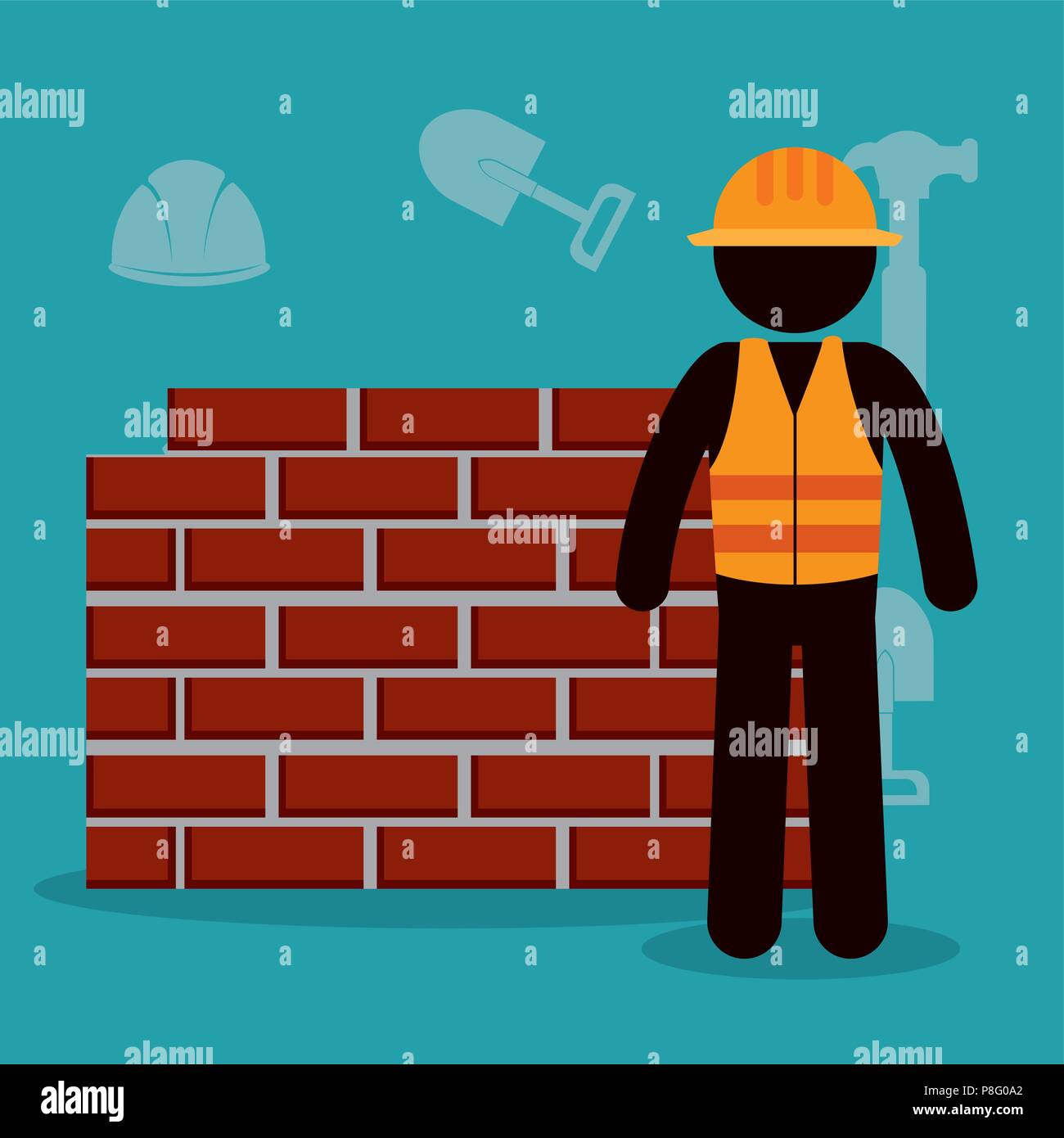 construction worker with under construction icons Stock Vector Image ...
