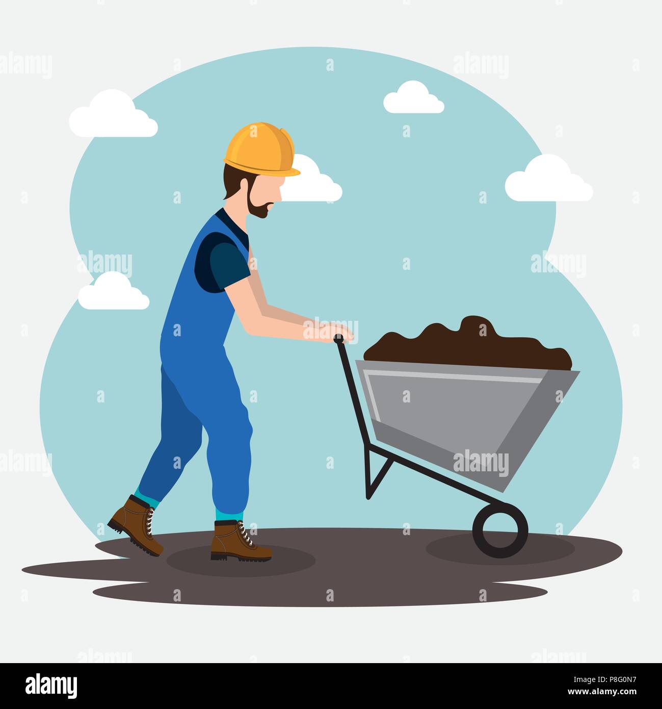 construction worker with under construction icons Stock Vector Image ...