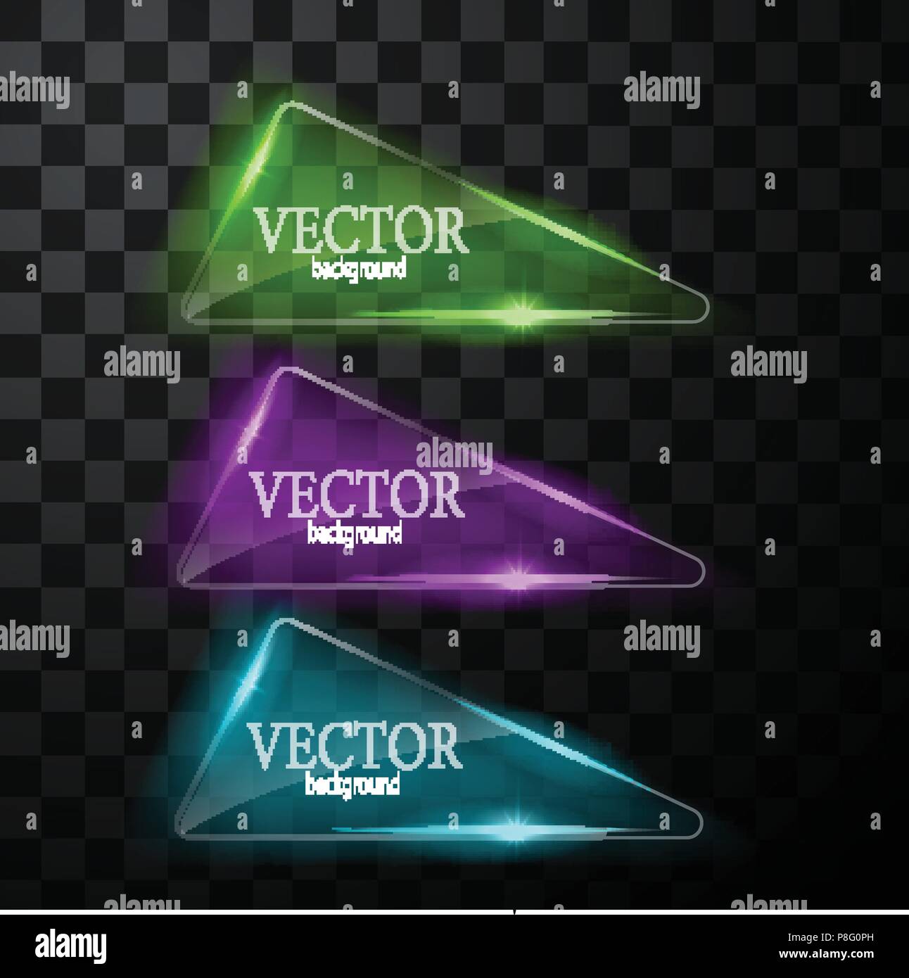 Glass vector button plane. Easy editable background Stock Vector