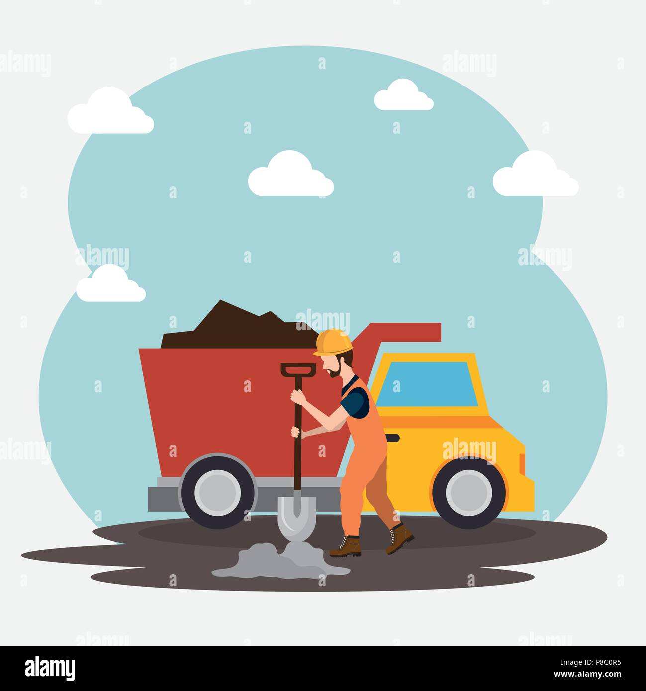 worker with under construction icons Stock Vector Image & Art - Alamy