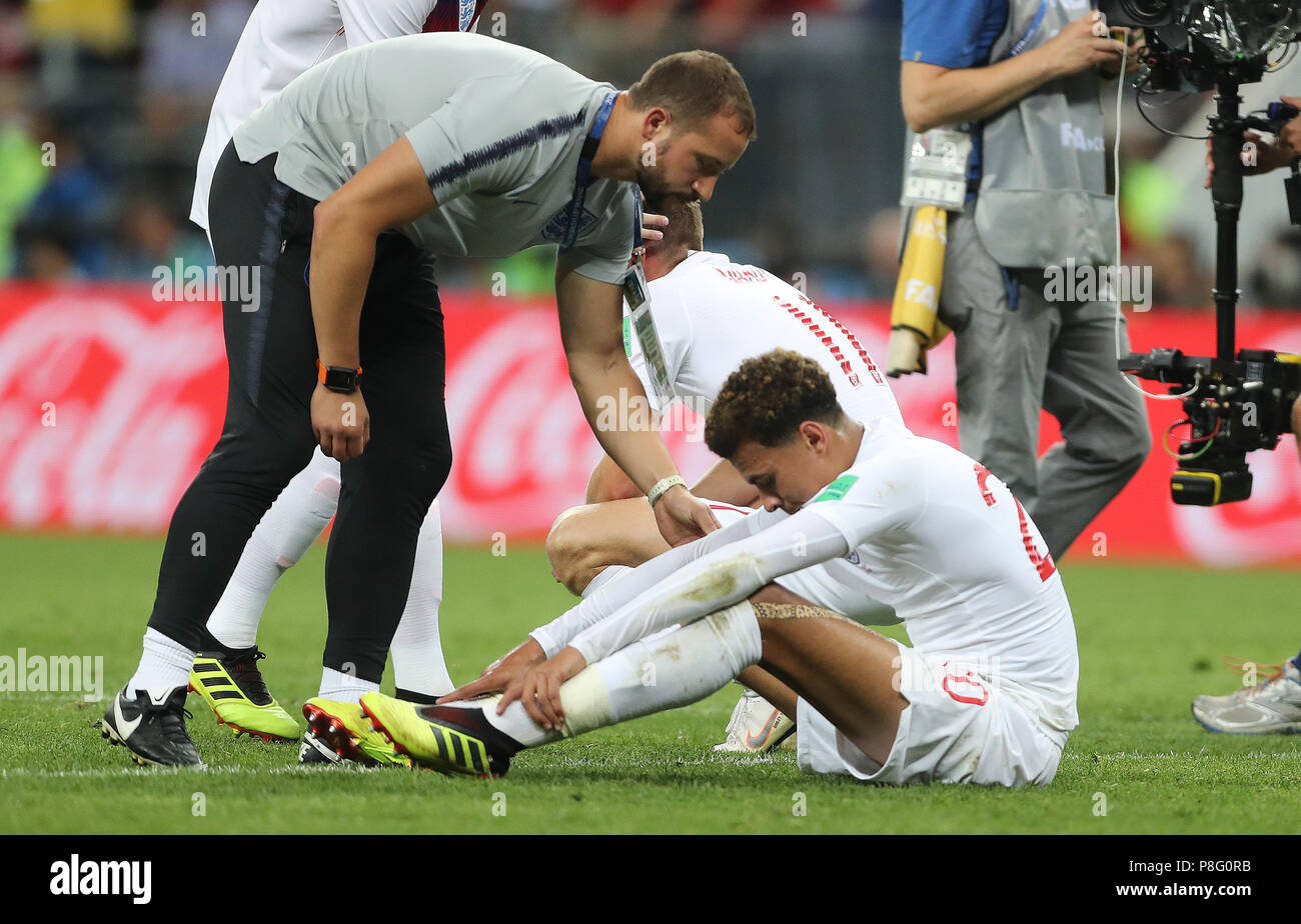 England's Dele Alli looks dejected after losing the FIFA World Cup