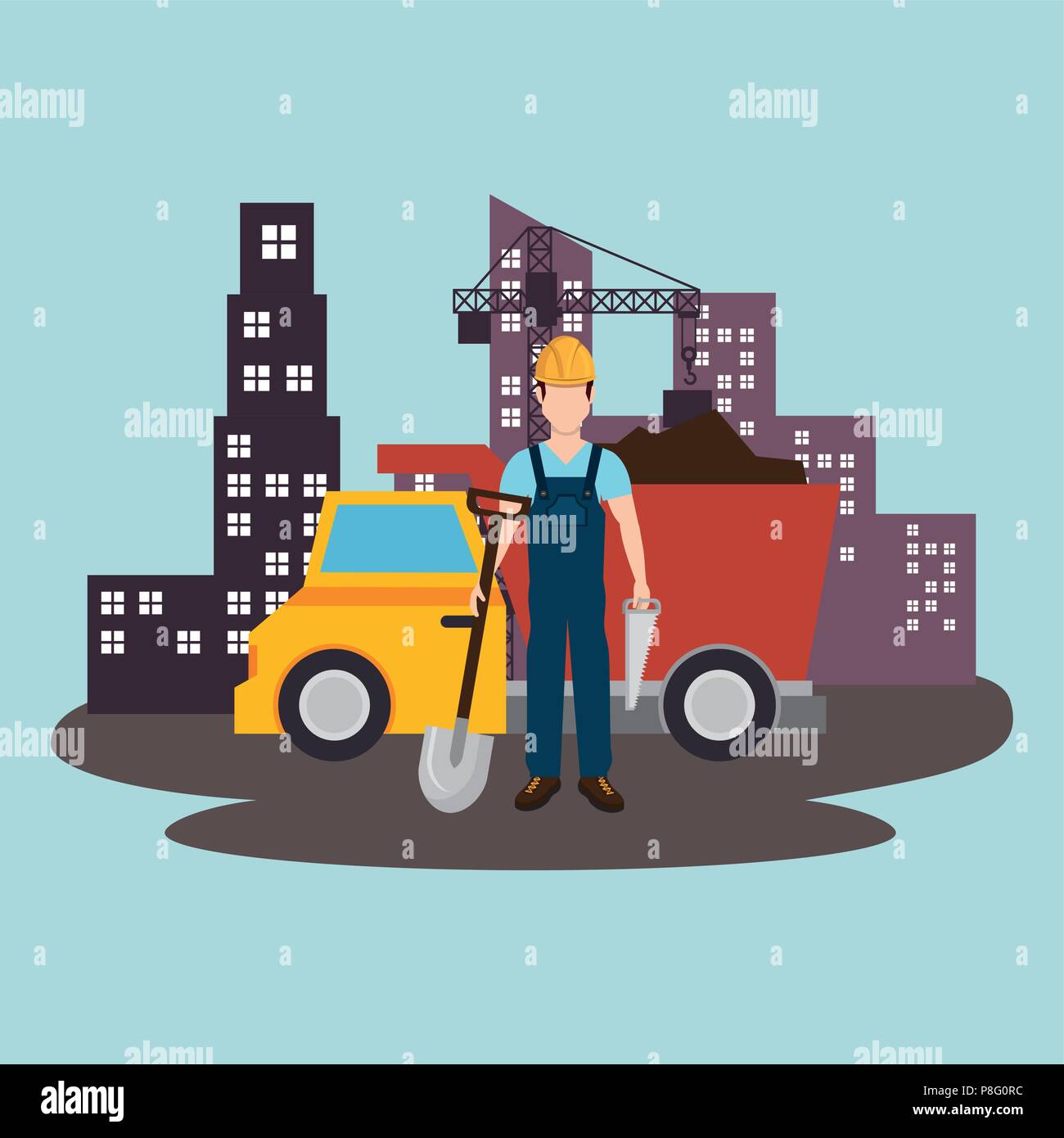 construction worker with under construction icons Stock Vector Image ...