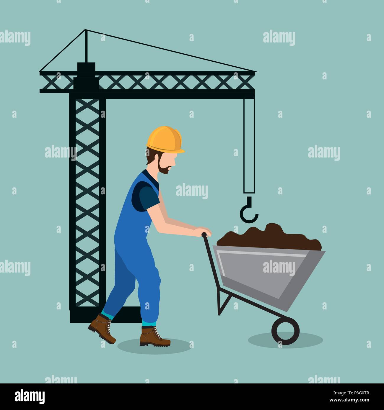 construction worker with under construction icons Stock Vector Image ...