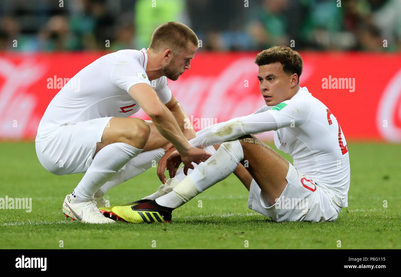 England's Dele Alli and Eric Dier after losing the FIFA World Cup, Semi