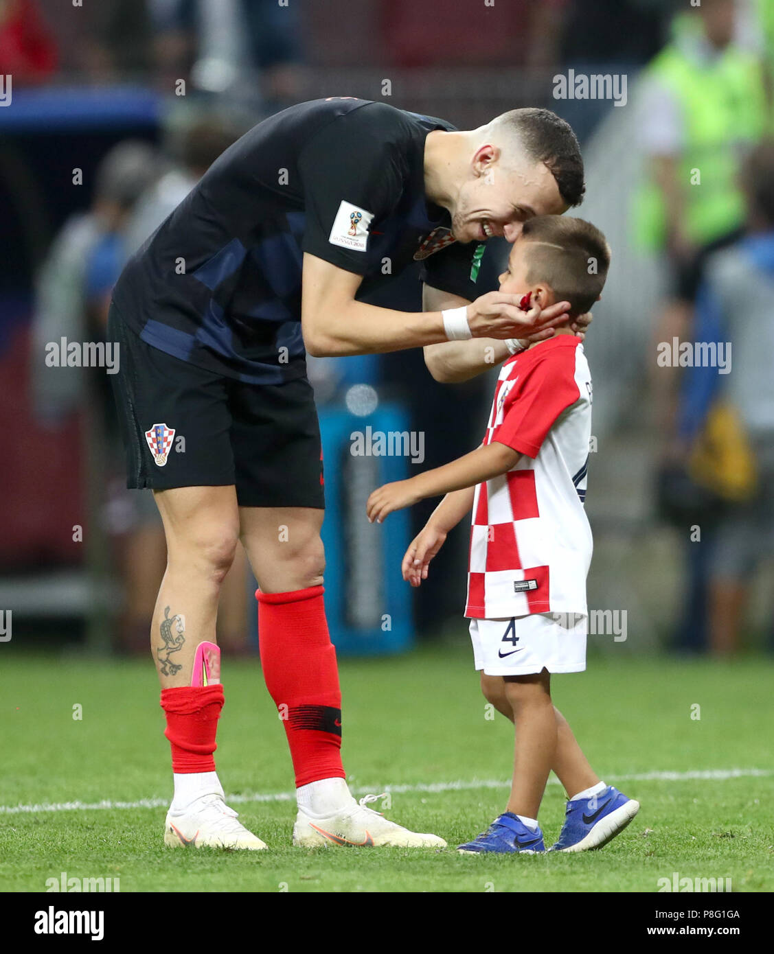 Croatia's Ivan Perisic celebrates with his family after his side win the  FIFA World Cup, Semi Final match at the Luzhniki Stadium, Moscow Stock  Photo - Alamy