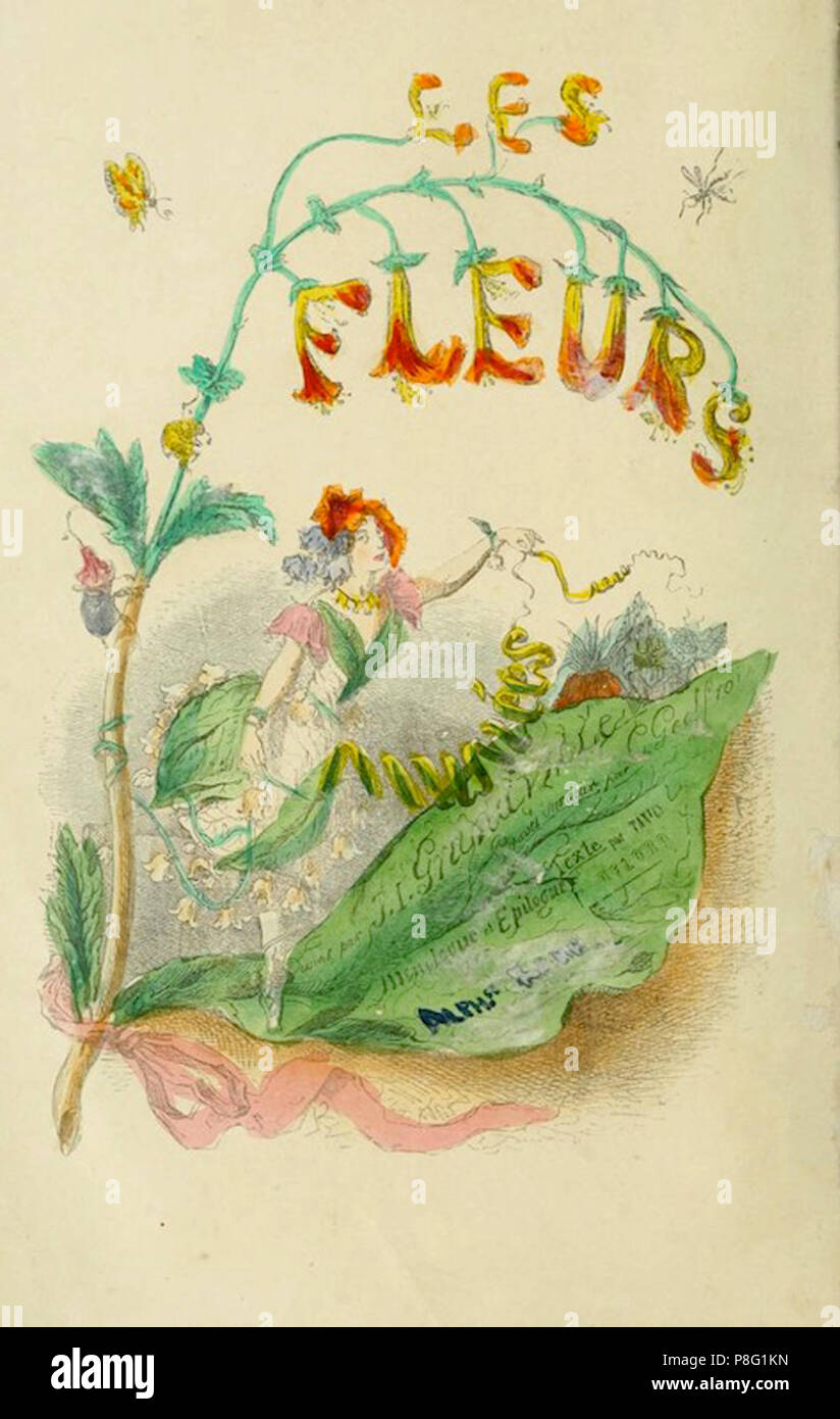 vintage flower fairy illustration Stock Photo