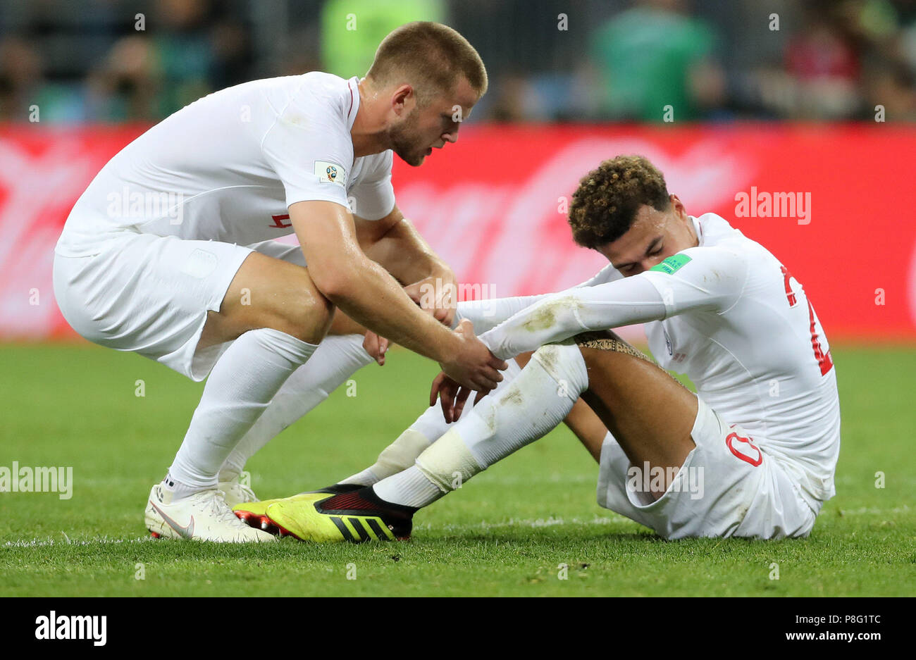 England's Dele Alli and Eric Dier after losing the FIFA World Cup, Semi
