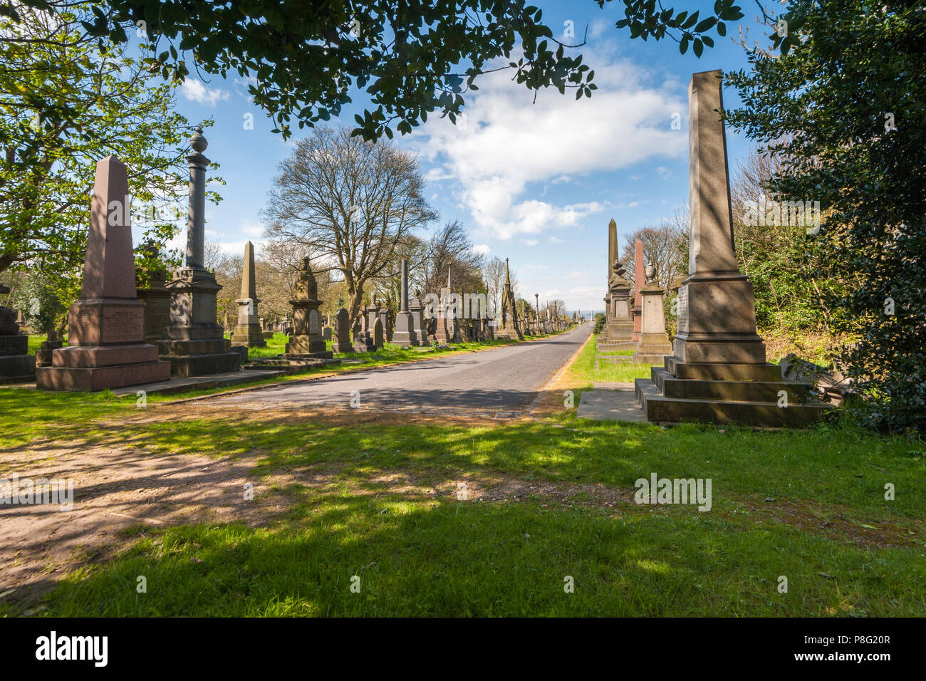 Victorian burials at undercliffe cemetery at bradford in west yorkshire Stock Photo