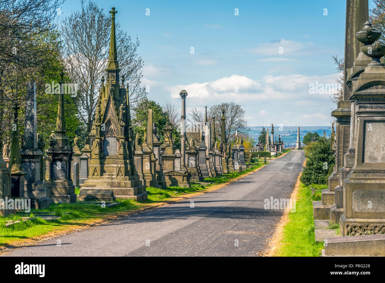 Victorian burials at undercliffe cemetery at bradford in west yorkshire Stock Photo
