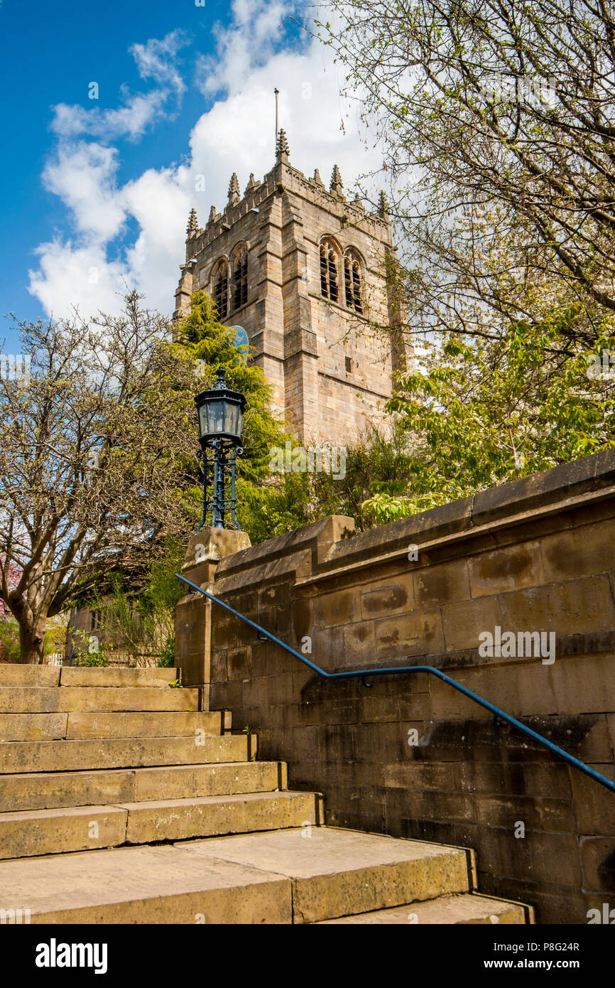 steps leading up to bradford city cathedral Stock Photo