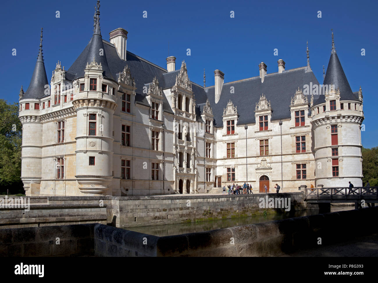 Azay Le Rideau chateau, Indre-et-Loire department, France, Europe Stock Photo
