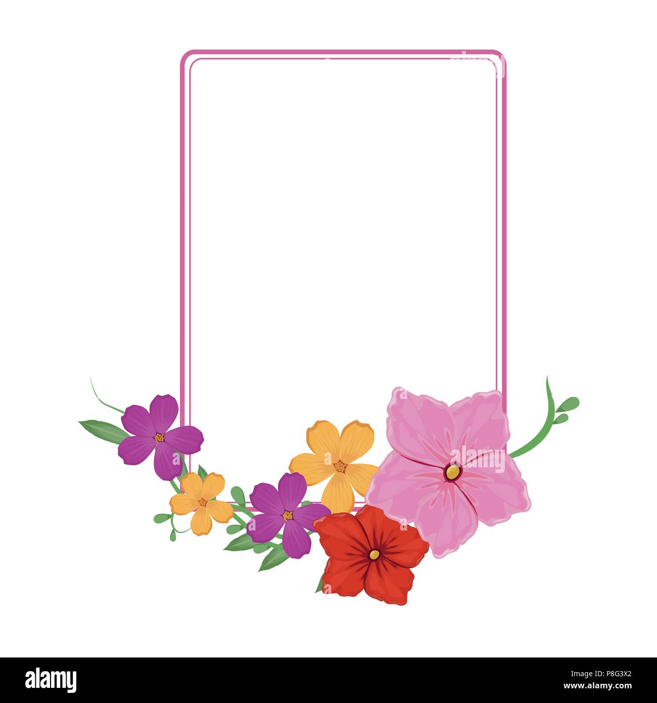 Decorative flowers frame Stock Vector Image & Art - Alamy