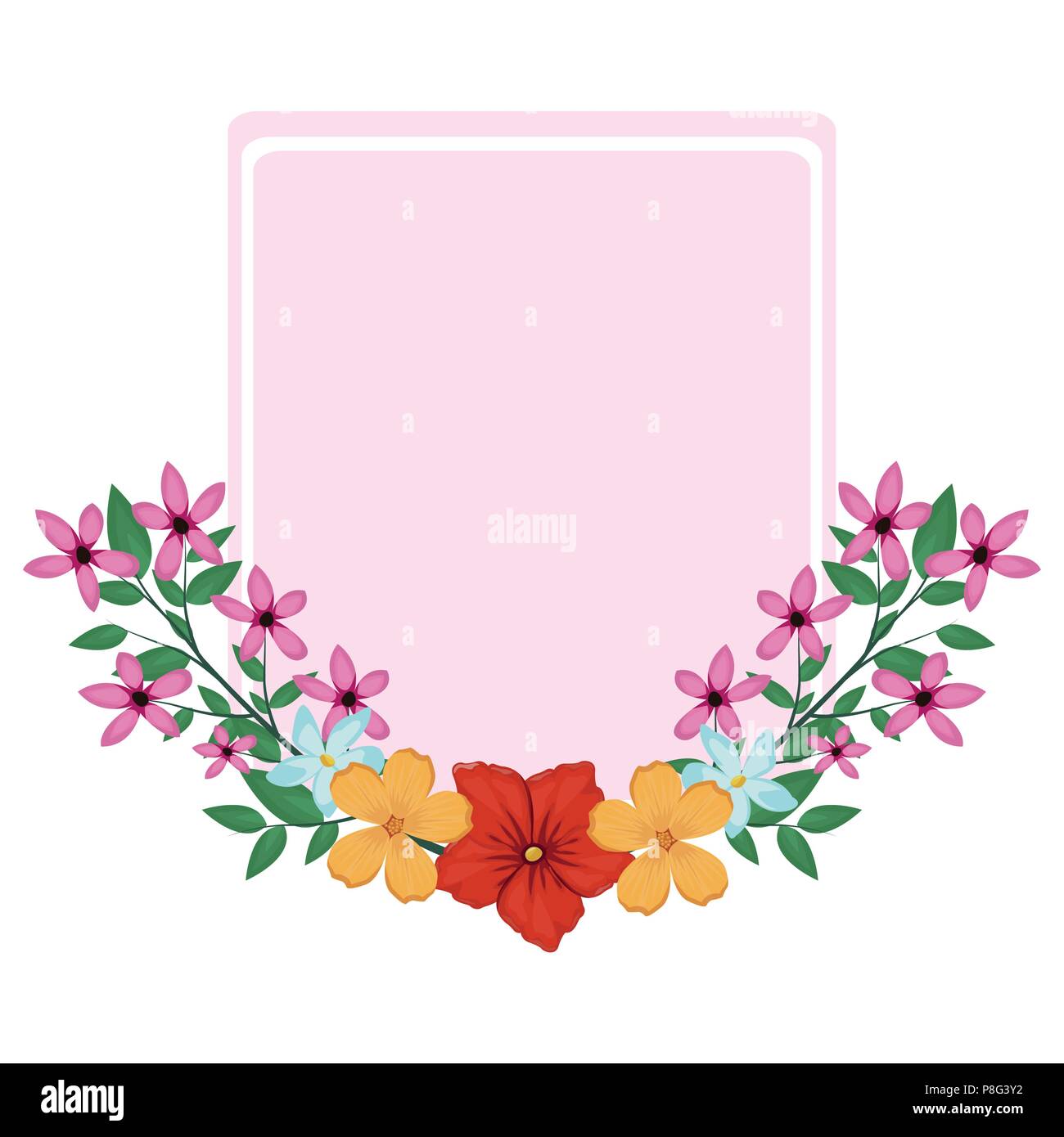 Decorative flowers frame Stock Vector Image & Art - Alamy