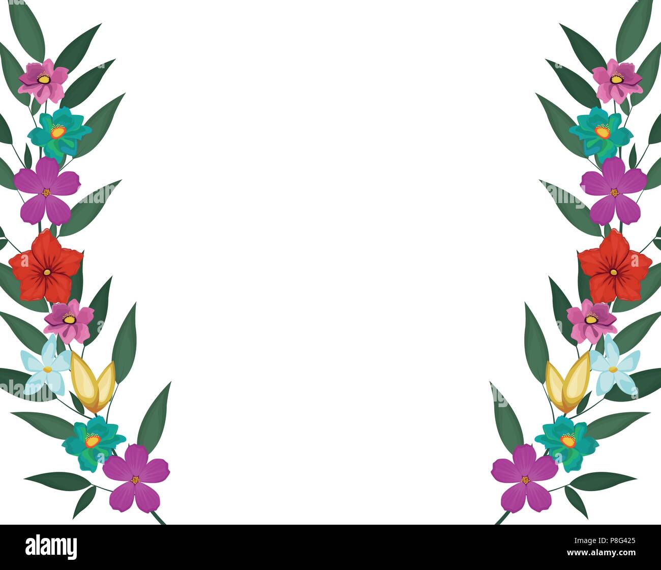 Decorative flowers frame Stock Vector Image & Art - Alamy