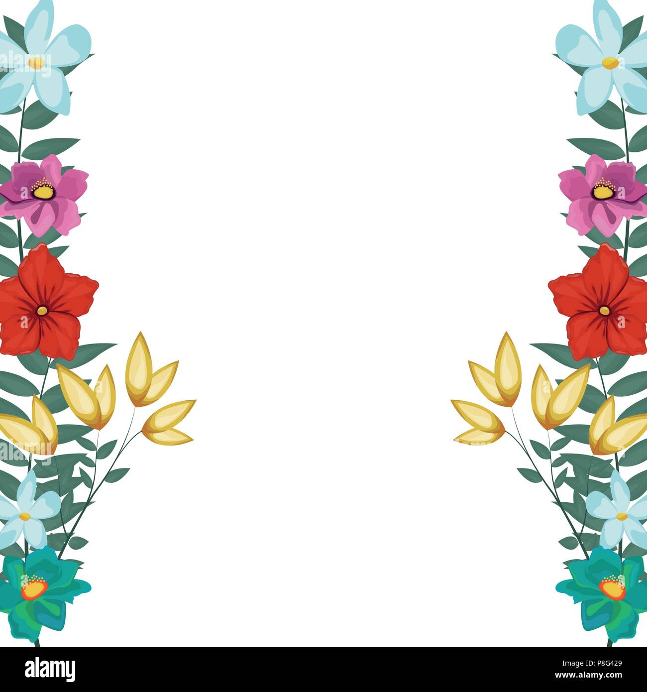 Decorative flowers frame Stock Vector Image & Art - Alamy