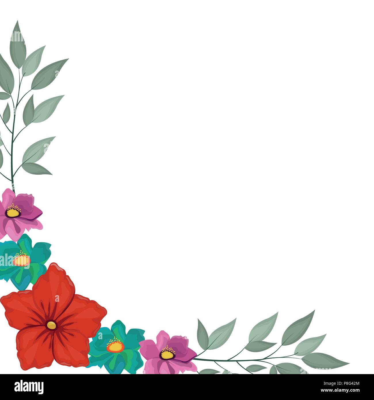 Decorative flowers frame Stock Vector Image & Art - Alamy