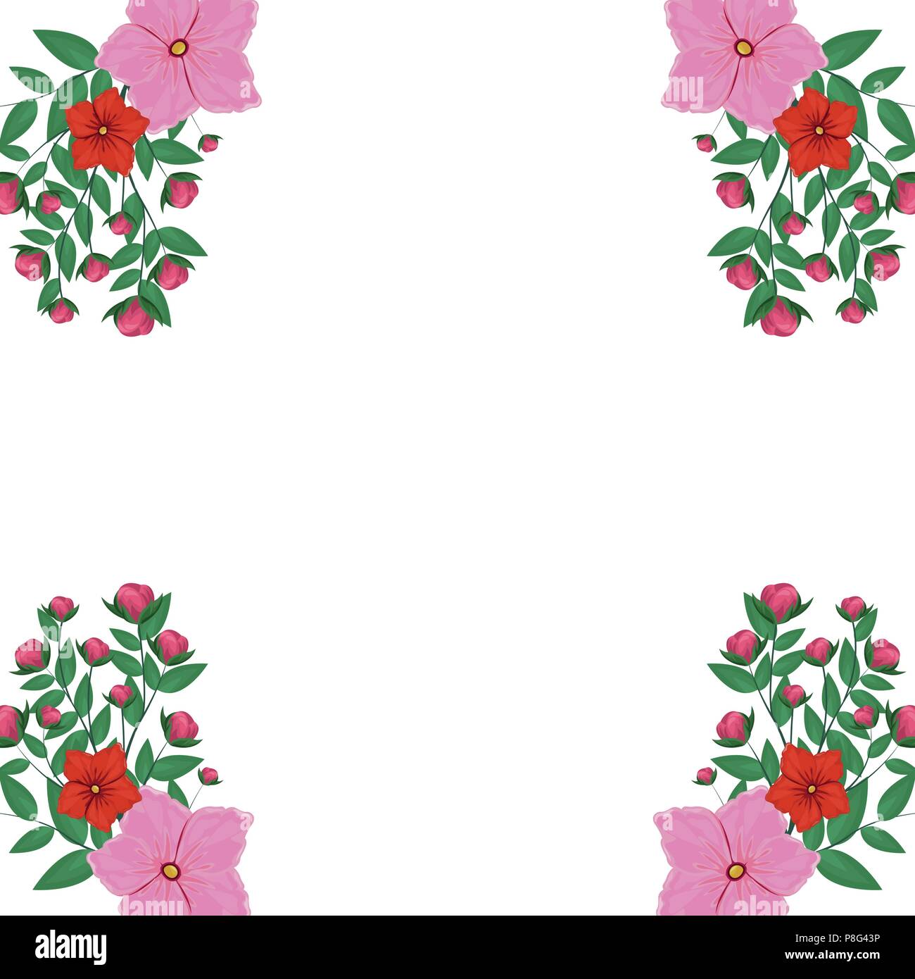Decorative flowers frame Stock Vector Image & Art - Alamy
