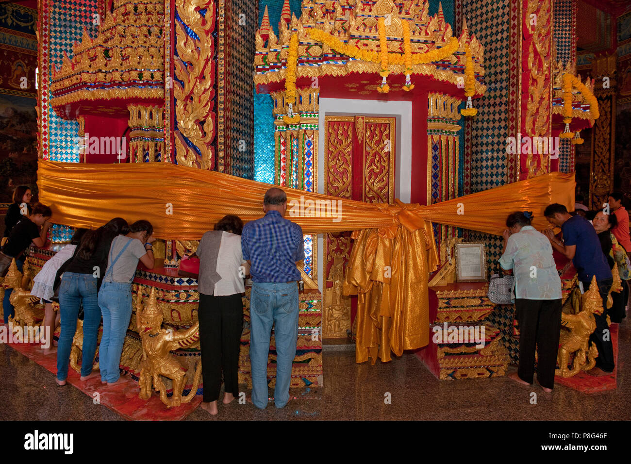 preparation for songkran, Wat Bang Riang, buddhistic temple, Thap Put, Amphoe hap Put, Phang Nga province, Thailand, Asia Stock Photo