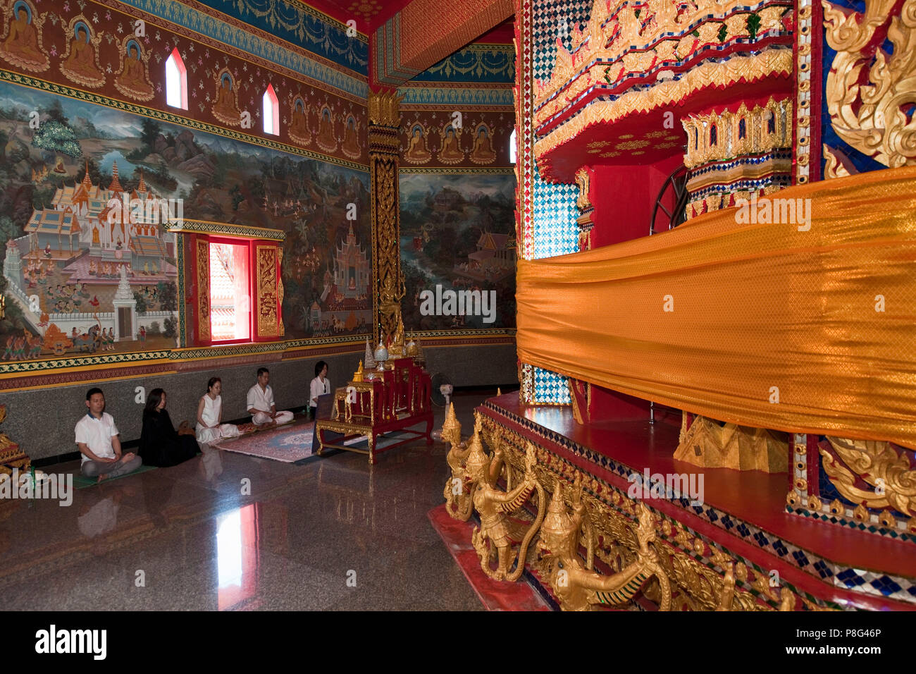 preparation for songkran, Wat Bang Riang, buddhistic temple, Thap Put, Amphoe hap Put, Phang Nga province, Thailand, Asia Stock Photo