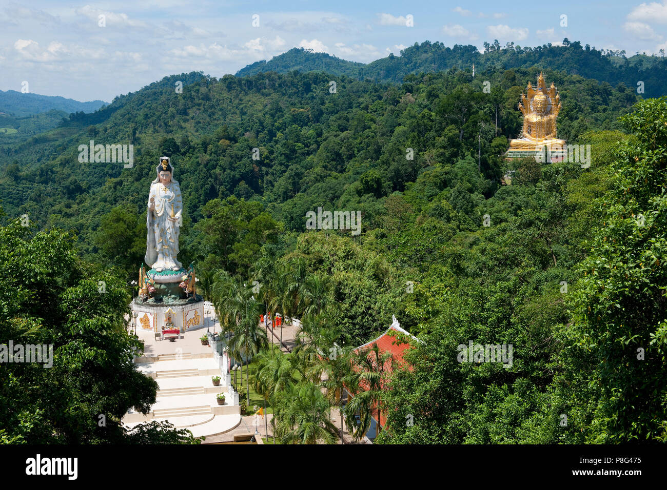 statue of Guan Yin, Guanyin, bodhisattva, goddess of compassion, Wat Bang Riang, Thap Put, Amphoe hap Put, Phang Nga province, Thailand, Asia Stock Photo