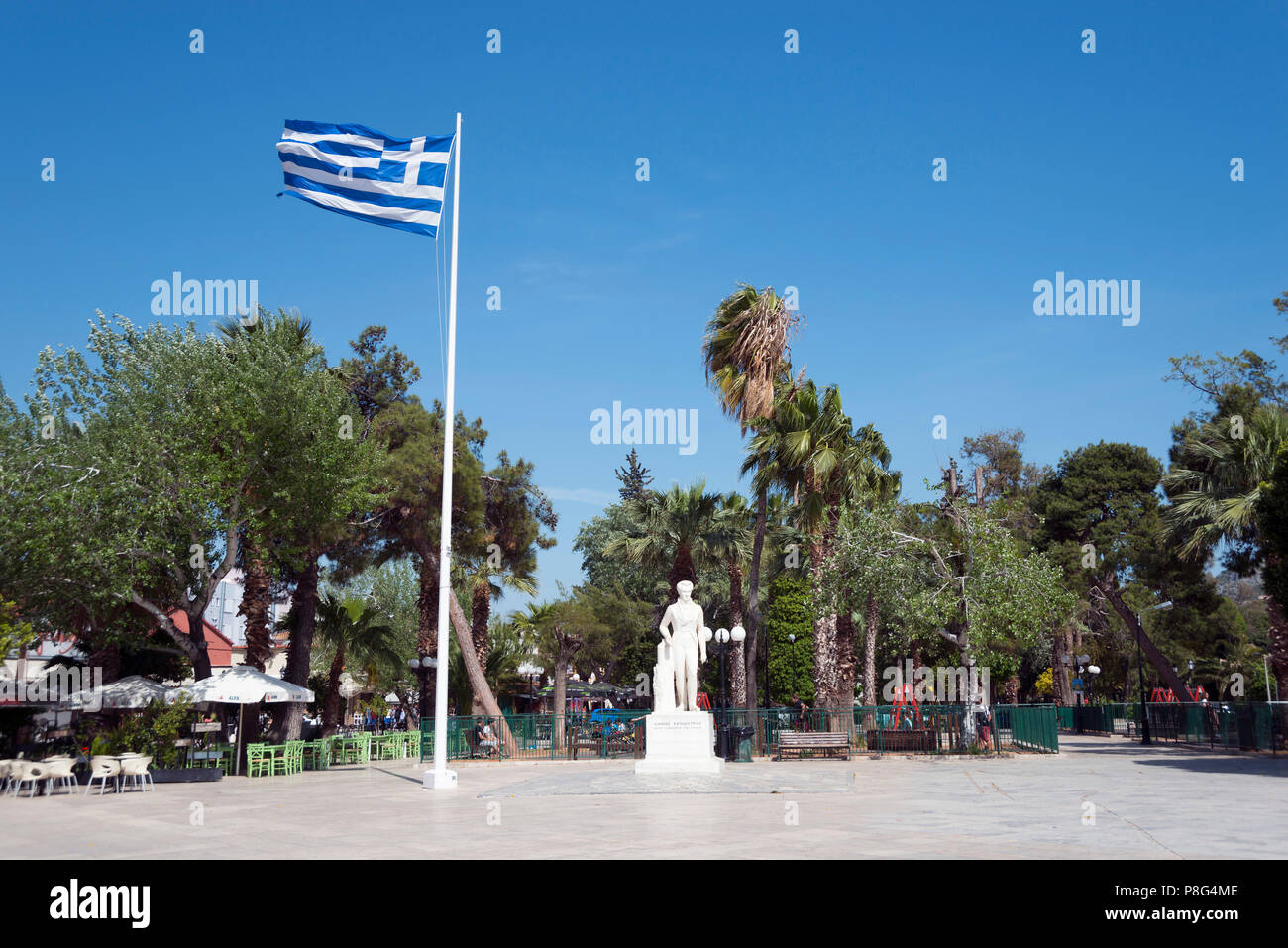 Statue of Kapodistria, Nafplio, Argolis, Peloponnese, Greece, Nauplia, Nauplion, Nafplion Stock Photo