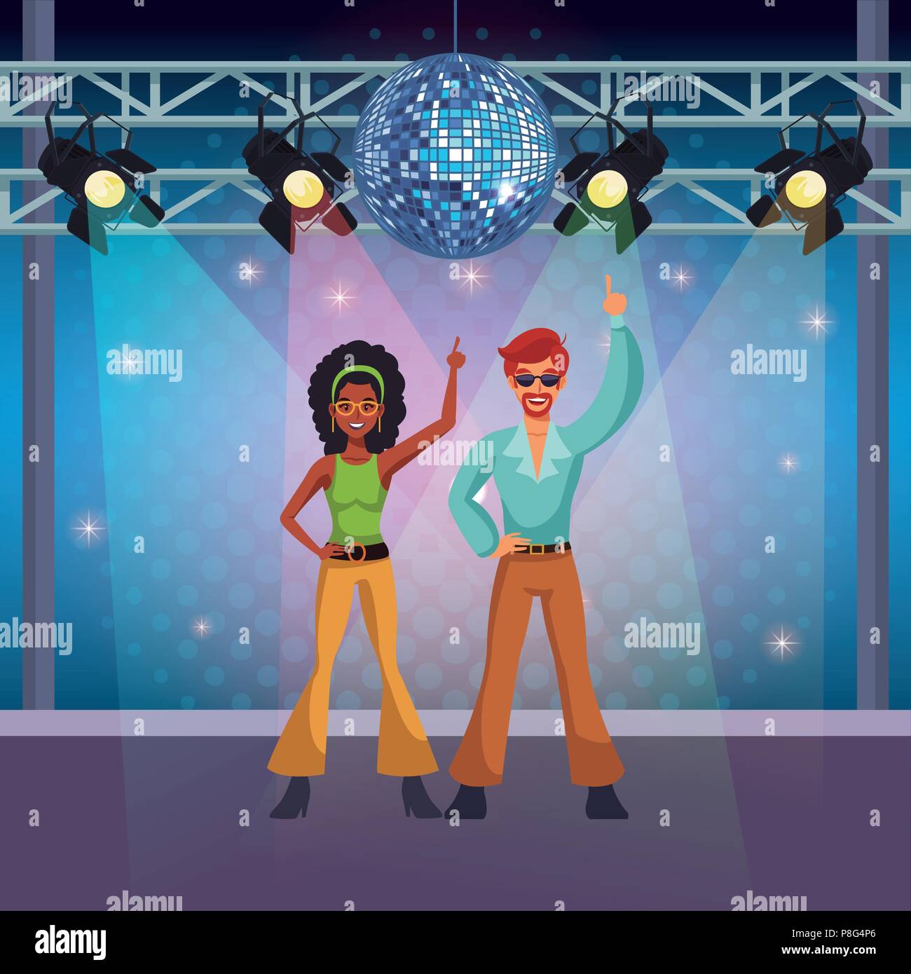 People dancing disco cartoons Stock Vector Image & Art - Alamy