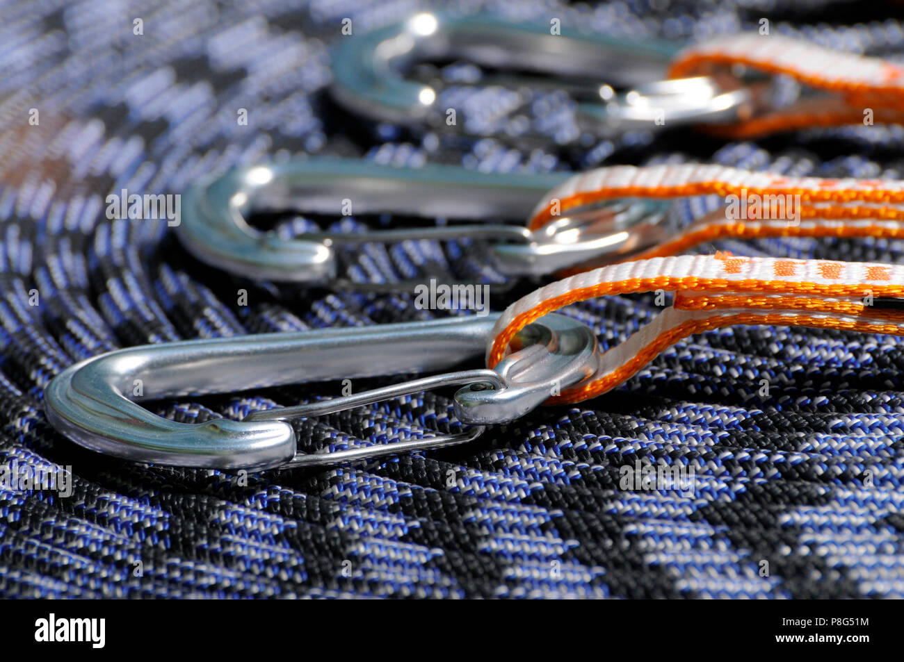 rockclimbing Equipment, rockclimbing, outdoor climbing, quickdraw, quickdraws Stock Photo Alamy