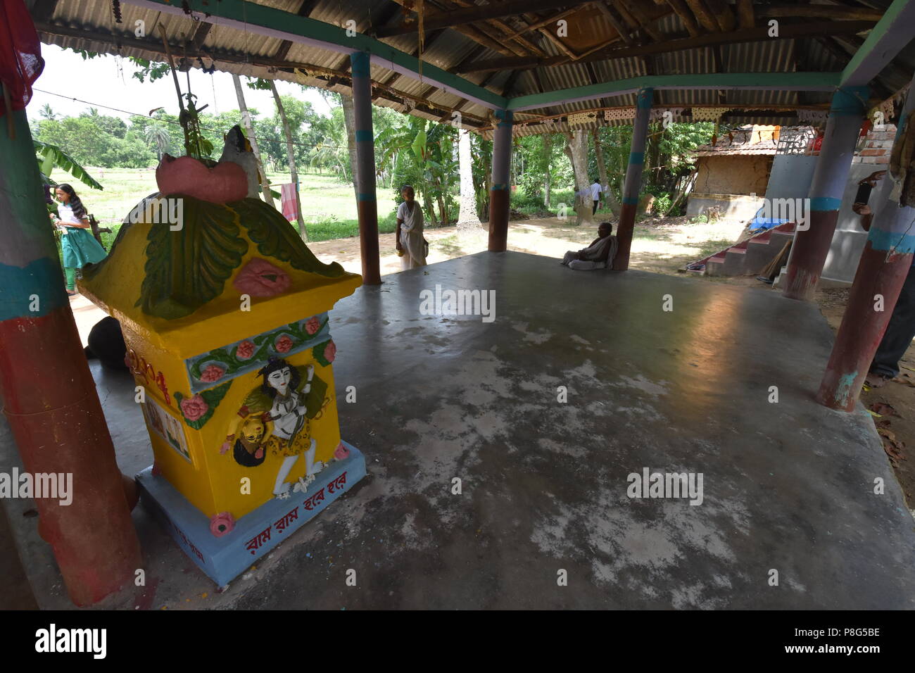 Kirtan ghar (Roofed musical platform) at Garh Bhabanipur of Udaynarayanpur block, Howrah district, West Bengal, India Stock Photo