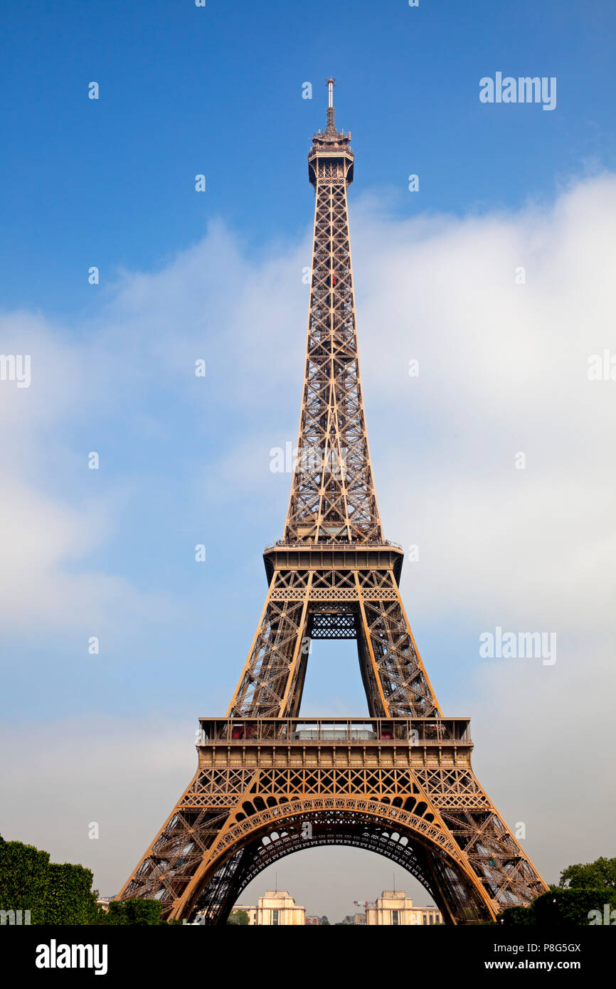 Eiffel Tower, Champ de Mars, Paris, France, Europe Stock Photo