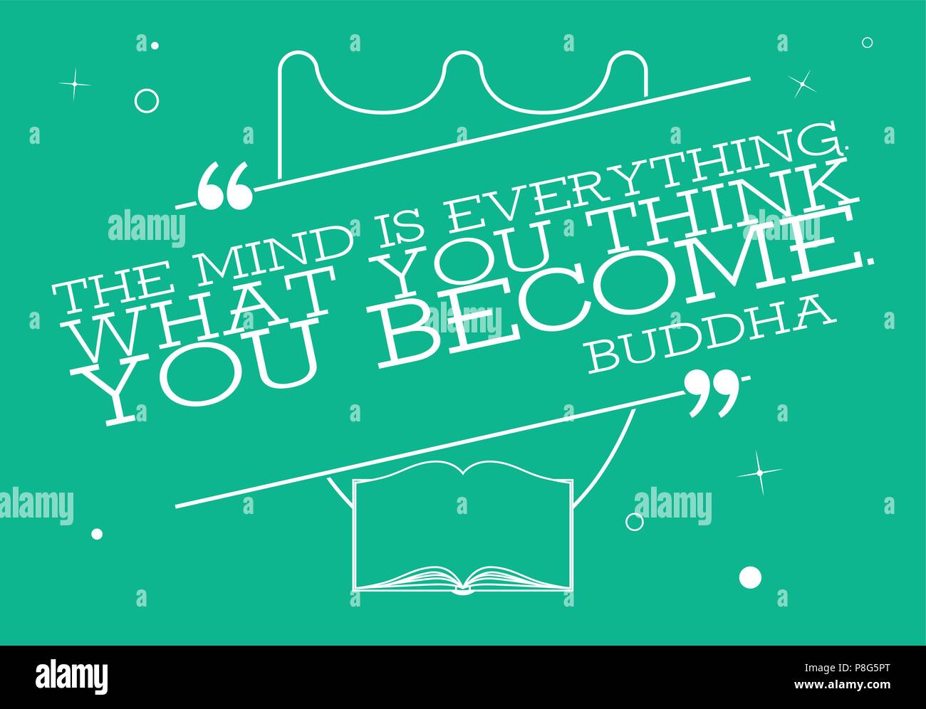 Vector Quote Template Bubble With Buddha Quote. The Mind Is Everything