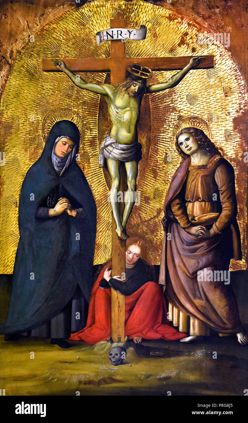 Crocifissione - Crucifixion, Matteo De Fedeli  1450-1502  Italy, Italian. Stock Photo