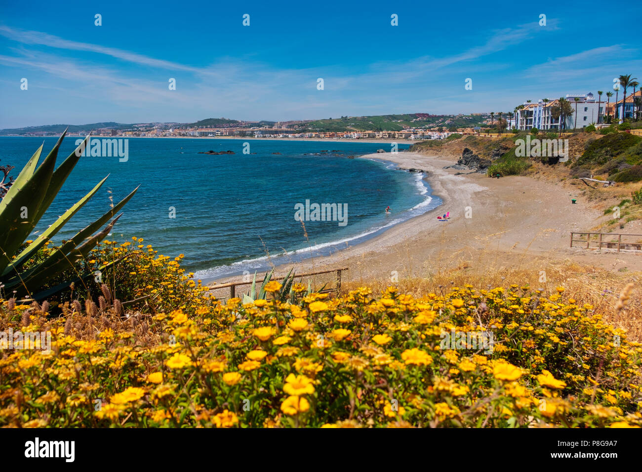 Beach. Playa Ancha, Casares. Malaga province Costa del Sol. Andalusia Southern Spain, Europe Stock Photo