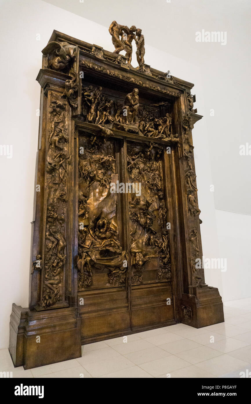 The Gates of Hell, Rodin Sculpture, Soumaya Museum, Mexico City Stock
