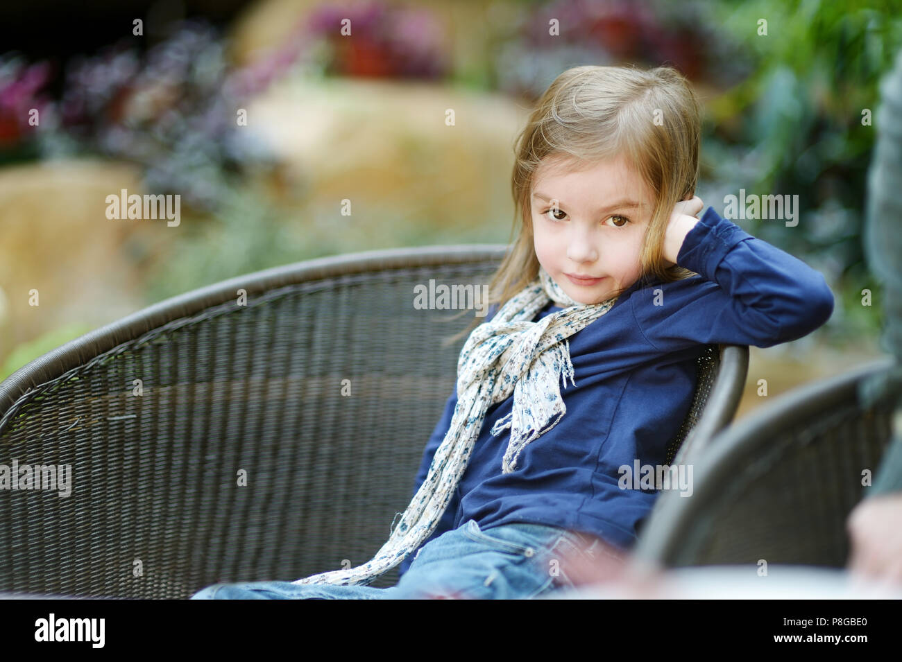 Adorable little girl portrait outdoors Stock Photo - Alamy