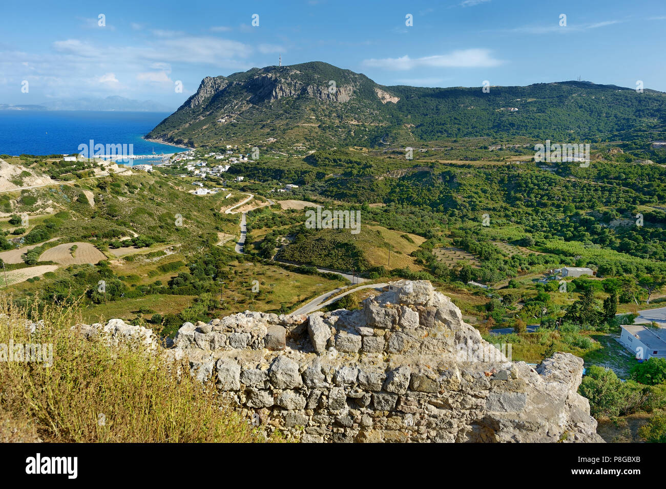 Beautiful bay of Kefalos on a Greek island of Kos Stock Photo