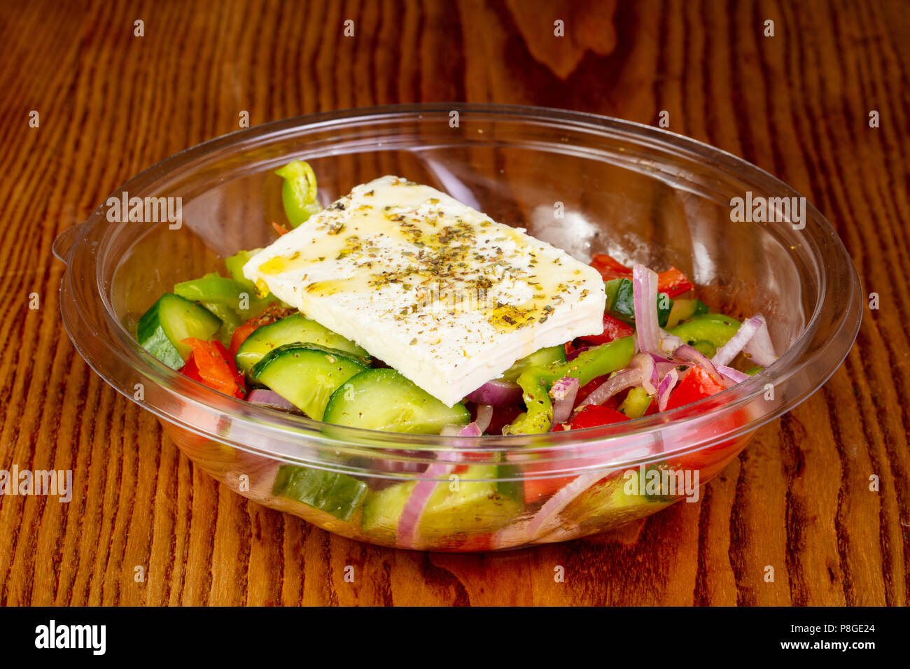 Traditional greek salad with feta cheese Stock Photo Alamy